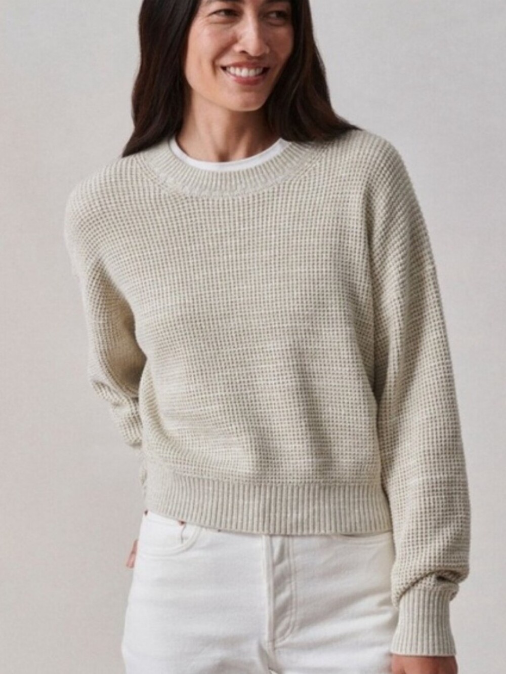 NWOT Buck Mason Seafarer Crew Waffle Knit Sweater Sz M Boho Fisherman